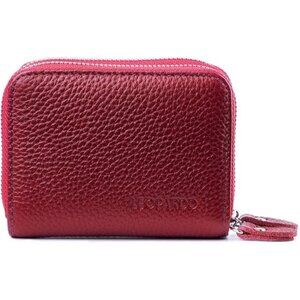 Leopardd RFID Blocking Leather Wallet Genuine Leather Credit Card Holder Red
